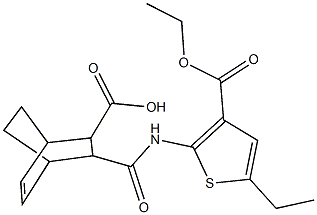 3-({[3-(ethoxycarbonyl)-5-ethyl-2-thienyl]amino}carbonyl)bicyclo[2.2.2]oct-5-ene-2-carboxylic acid Struktur