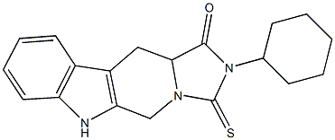 2-cyclohexyl-3-thioxo-2,3,5,6,11,11a-hexahydro-1H-imidazo[5',1':6,1]pyrido[3,4-b]indol-1-one Struktur