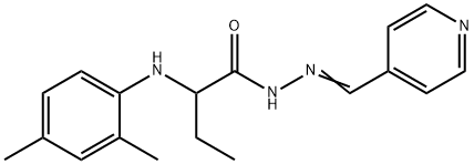 2-(2,4-dimethylanilino)-N'-(4-pyridinylmethylene)butanohydrazide Struktur