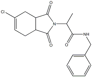 N-benzyl-2-(5-chloro-1,3-dioxo-1,3,3a,4,7,7a-hexahydro-2H-isoindol-2-yl)propanamide Struktur