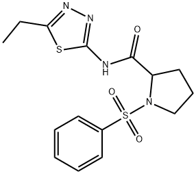 N-(5-ethyl-1,3,4-thiadiazol-2-yl)-1-(phenylsulfonyl)-2-pyrrolidinecarboxamide Struktur