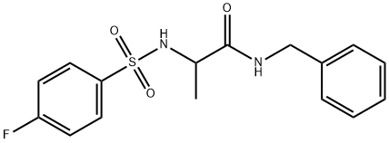 N-benzyl-2-{[(4-fluorophenyl)sulfonyl]amino}propanamide Struktur