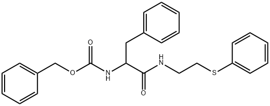 benzyl 1-benzyl-2-oxo-2-{[2-(phenylsulfanyl)ethyl]amino}ethylcarbamate Struktur