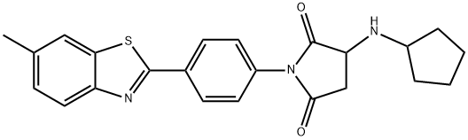 3-(cyclopentylamino)-1-[4-(6-methyl-1,3-benzothiazol-2-yl)phenyl]-2,5-pyrrolidinedione Struktur