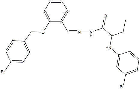 2-(3-bromoanilino)-N'-{2-[(4-bromobenzyl)oxy]benzylidene}butanohydrazide Struktur