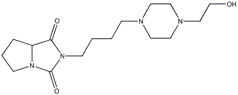 2-{4-[4-(2-hydroxyethyl)-1-piperazinyl]butyl}tetrahydro-1H-pyrrolo[1,2-c]imidazole-1,3(2H)-dione Struktur