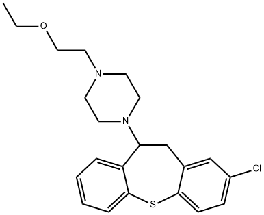 2-[4-(2-chloro-10,11-dihydrodibenzo[b,f]thiepin-10-yl)-1-piperazinyl]ethyl ethyl ether Struktur