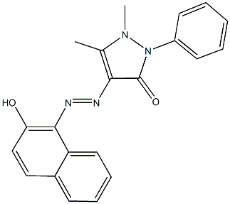 4-[(2-hydroxy-1-naphthyl)diazenyl]-1,5-dimethyl-2-phenyl-1,2-dihydro-3H-pyrazol-3-one Struktur