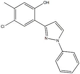 4-chloro-5-methyl-2-(1-phenyl-1H-pyrazol-3-yl)phenol Struktur