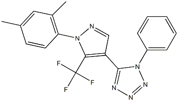 5-[1-(2,4-dimethylphenyl)-5-(trifluoromethyl)-1H-pyrazol-4-yl]-1-phenyl-1H-tetraazole Struktur