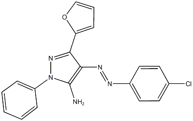 4-[(4-chlorophenyl)diazenyl]-3-(2-furyl)-1-phenyl-1H-pyrazol-5-amine Struktur