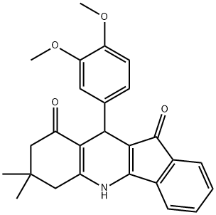 10-(3,4-dimethoxyphenyl)-7,7-dimethyl-6,7,8,10-tetrahydro-5H-indeno[1,2-b]quinoline-9,11-dione Struktur