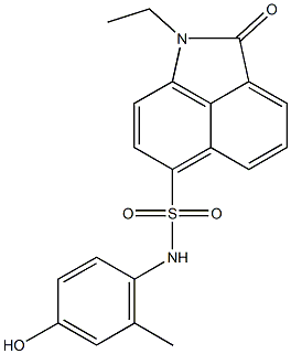 1-ethyl-N-(4-hydroxy-2-methylphenyl)-2-oxo-1,2-dihydrobenzo[cd]indole-6-sulfonamide Struktur