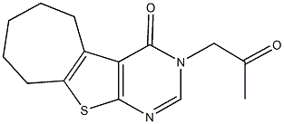 3-(2-oxopropyl)-3,5,6,7,8,9-hexahydro-4H-cyclohepta[4,5]thieno[2,3-d]pyrimidin-4-one Struktur