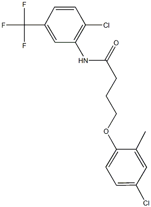 4-(4-chloro-2-methylphenoxy)-N-[2-chloro-5-(trifluoromethyl)phenyl]butanamide Struktur