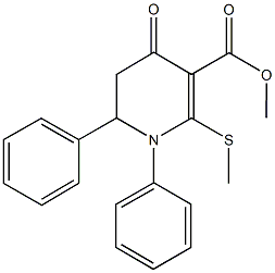 methyl 2-(methylsulfanyl)-4-oxo-1,6-diphenyl-1,4,5,6-tetrahydro-3-pyridinecarboxylate Struktur