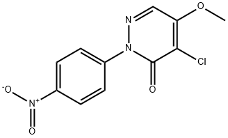 4-chloro-2-{4-nitrophenyl}-5-methoxy-3(2H)-pyridazinone Struktur