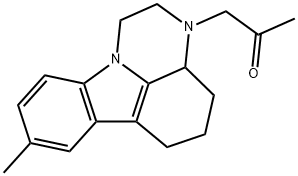 1-(8-methyl-1,2,3a,4,5,6-hexahydro-3H-pyrazino[3,2,1-jk]carbazol-3-yl)acetone Struktur