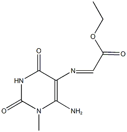 ethyl [(6-amino-1-methyl-2,4-dioxo-1,2,3,4-tetrahydro-5-pyrimidinyl)imino]acetate Struktur