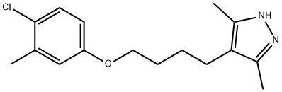 4-[4-(4-chloro-3-methylphenoxy)butyl]-3,5-dimethyl-1H-pyrazole Struktur