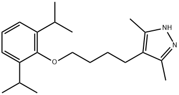 4-[4-(2,6-diisopropylphenoxy)butyl]-3,5-dimethyl-1H-pyrazole Struktur