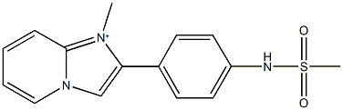 1-methyl-2-{4-[(methylsulfonyl)amino]phenyl}imidazo[1,2-a]pyridin-1-ium Struktur