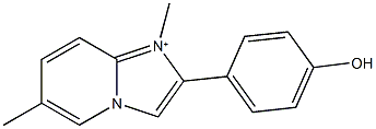 2-(4-hydroxyphenyl)-1,6-dimethylimidazo[1,2-a]pyridin-1-ium Struktur