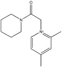 2,4-dimethyl-1-[2-oxo-2-(1-piperidinyl)ethyl]pyridinium Struktur