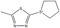 1-(5-methyl-1,3,4-thiadiazol-2-yl)tetrahydrothiophenium Struktur