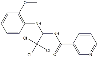 N-[2,2,2-trichloro-1-(2-methoxyanilino)ethyl]nicotinamide Struktur