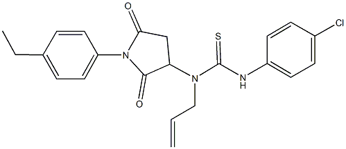 N-allyl-N'-(4-chlorophenyl)-N-[1-(4-ethylphenyl)-2,5-dioxopyrrolidin-3-yl]thiourea Struktur