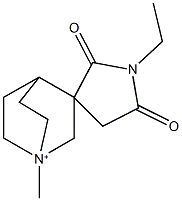 1-methyl-1'-ethylspiro(1-azoniabicyclo[2.2.2]octane-3,3'-pyrrolidine)-2',5'-dione Struktur