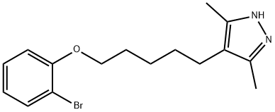 2-bromophenyl 5-(3,5-dimethyl-1H-pyrazol-4-yl)pentyl ether Struktur