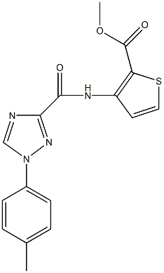 methyl 3-({[1-(4-methylphenyl)-1H-1,2,4-triazol-3-yl]carbonyl}amino)-2-thiophenecarboxylate Struktur