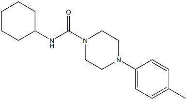 N-cyclohexyl-4-(4-methylphenyl)-1-piperazinecarboxamide Struktur