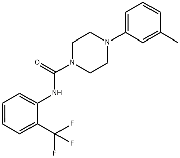 4-(3-methylphenyl)-N-[2-(trifluoromethyl)phenyl]-1-piperazinecarboxamide Struktur