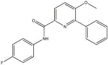 N-(4-fluorophenyl)-5-methoxy-6-phenyl-2-pyridinecarboxamide Struktur