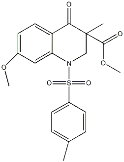 methyl 7-methoxy-3-methyl-1-[(4-methylphenyl)sulfonyl]-4-oxo-1,2,3,4-tetrahydro-3-quinolinecarboxylate Struktur