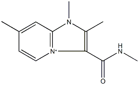 1,2,7-trimethyl-3-[(methylamino)carbonyl]-1H-imidazo[1,2-a]pyridin-4-ium Struktur