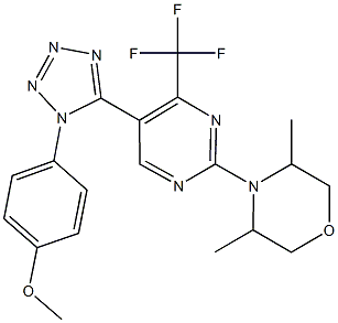 4-{5-[2-(3,5-dimethyl-4-morpholinyl)-4-(trifluoromethyl)-5-pyrimidinyl]-1H-tetraazol-1-yl}phenyl methyl ether Struktur