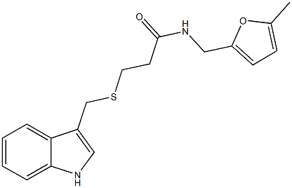 3-[(1H-indol-3-ylmethyl)sulfanyl]-N-[(5-methyl-2-furyl)methyl]propanamide Struktur