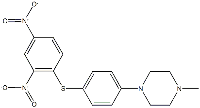 1-[4-({2,4-dinitrophenyl}sulfanyl)phenyl]-4-methylpiperazine Struktur