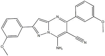 7-amino-2,5-bis(3-methoxyphenyl)pyrazolo[1,5-a]pyrimidine-6-carbonitrile Struktur