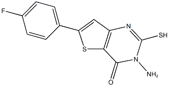 3-amino-6-(4-fluorophenyl)-2-sulfanylthieno[3,2-d]pyrimidin-4(3H)-one Struktur