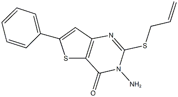 2-(allylsulfanyl)-3-amino-6-phenylthieno[3,2-d]pyrimidin-4(3H)-one Struktur