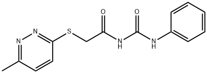 N-{[(6-methyl-3-pyridazinyl)sulfanyl]acetyl}-N'-phenylurea Struktur