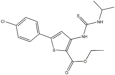 ethyl 5-(4-chlorophenyl)-3-{[(isopropylamino)carbothioyl]amino}-2-thiophenecarboxylate Struktur