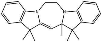 13,13,13a,15,15-pentamethyl-6,7,13a,15-tetrahydro-13H-indolo[1',2':4,5][1,4]diazepino[1,7-a]indole Struktur