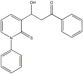 3-hydroxy-1-phenyl-3-(1-phenyl-2-thioxo-1,2-dihydro-3-pyridinyl)-1-propanone Struktur