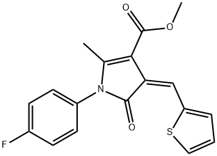 methyl 1-(4-fluorophenyl)-2-methyl-5-oxo-4-(2-thienylmethylene)-4,5-dihydro-1H-pyrrole-3-carboxylate Struktur